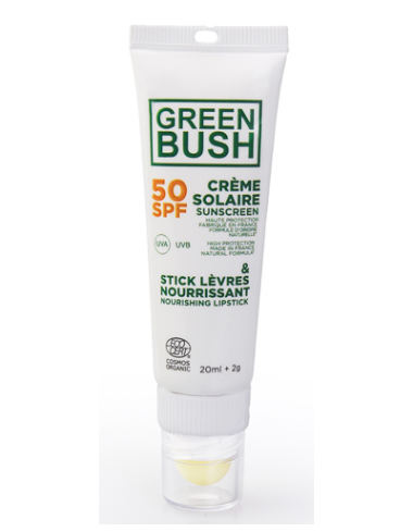 creme solaire stick levres bio nourrissant spf50 greenbush naturel mineral filtre protection